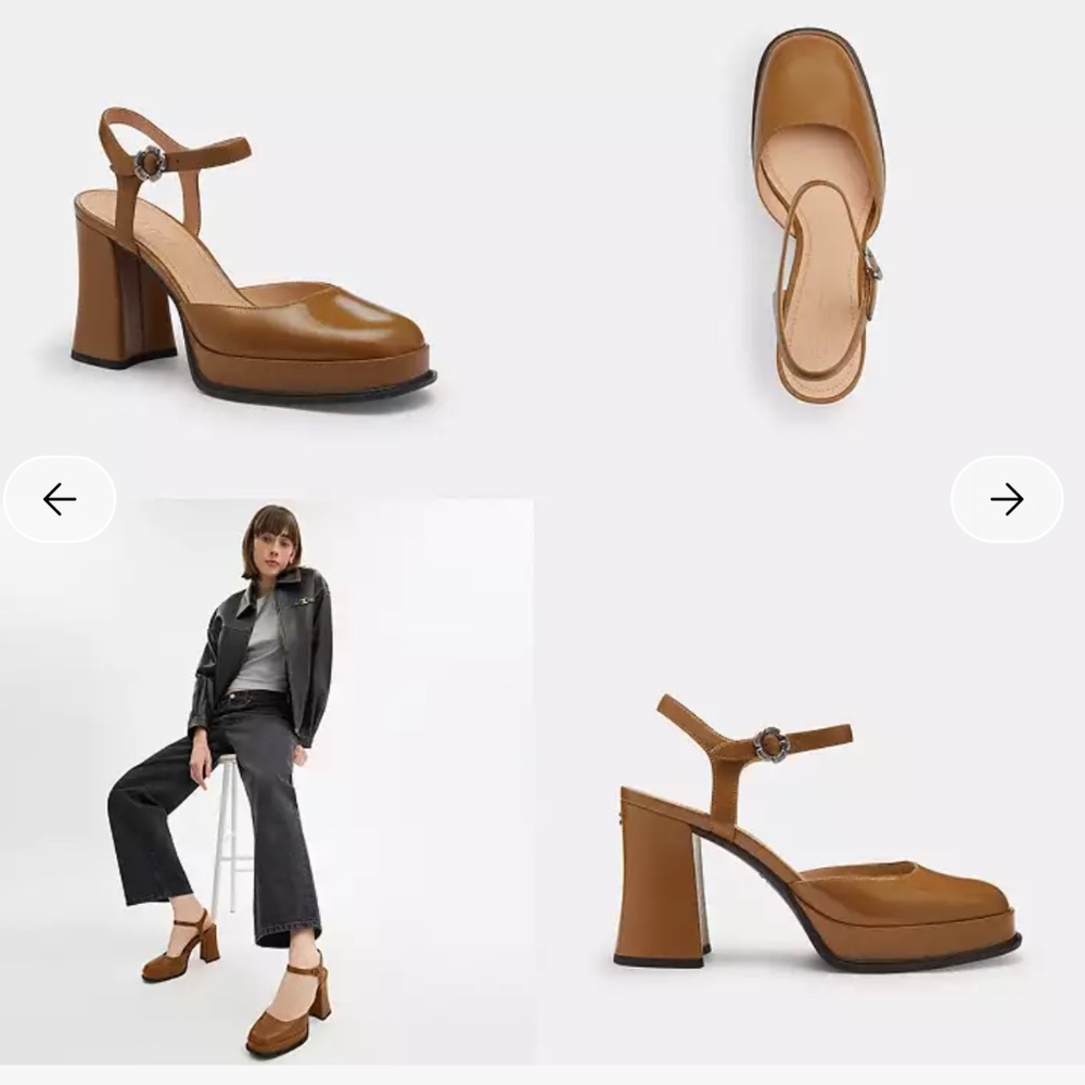 New Coach Hazelnut Tea Rose Pump Honey Brown